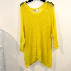 CATO Woman Butter Yellow Knit Summer Sweater Sz 14/16